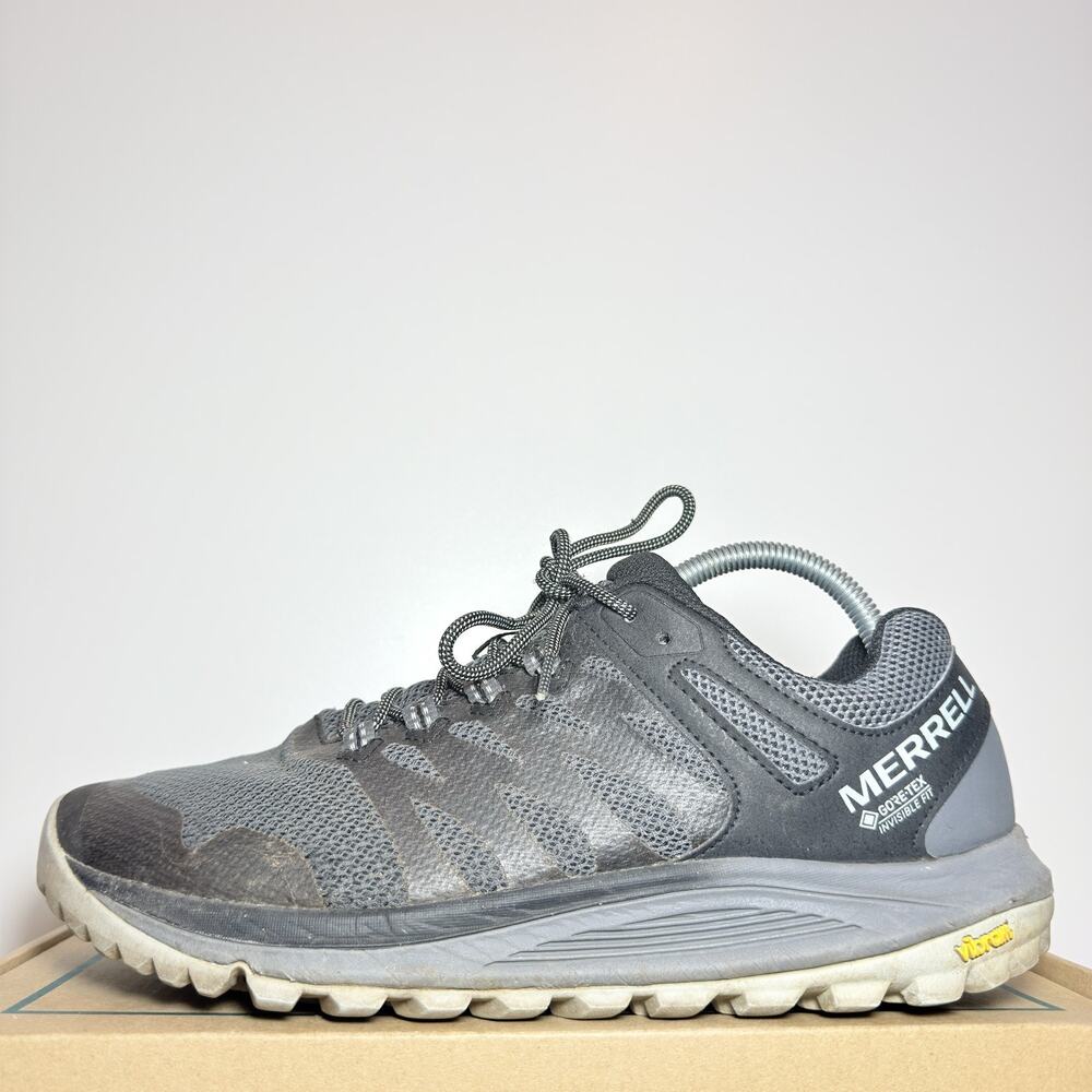 Merrell Nova 2 Gore-Tex Waterproof Men Size 9.5 Trail Running Shoes Grey Sneaker